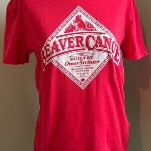 Bright Red Beaver Canoe Kids T-Shirt